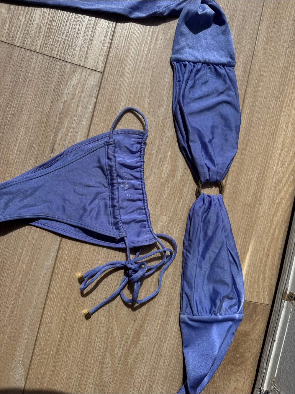 Ruched Tie-Side Bikini Set in Periwinkle